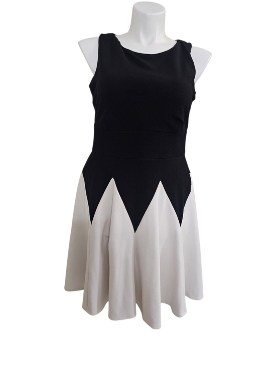 J. Taylor Dresses & Skirts - Sleeveless Black and White Midi Fit-and-Flare Dress